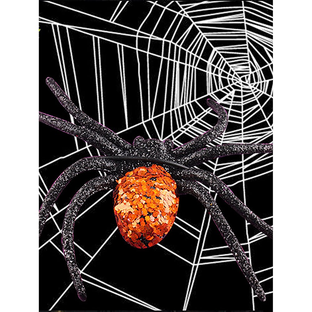 Glitter Spider Halloween Decor – Pack of 6