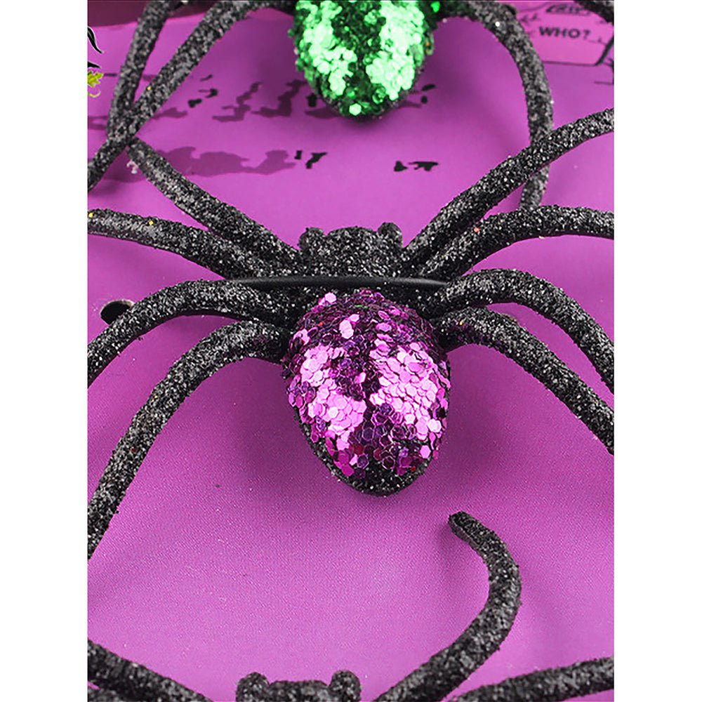 Glitter Spider Halloween Decor – Pack of 6