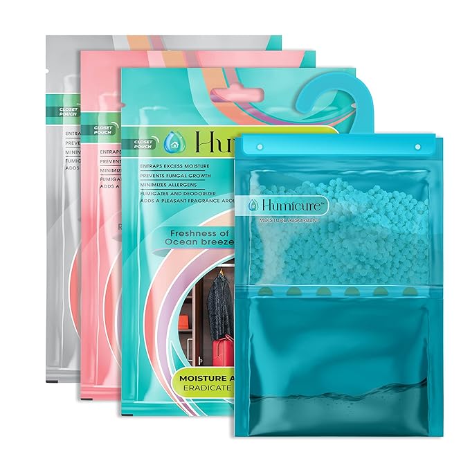 Humicure Moisture Absorber Hanging Bags - 400g / 1L Ocean Breeze 1