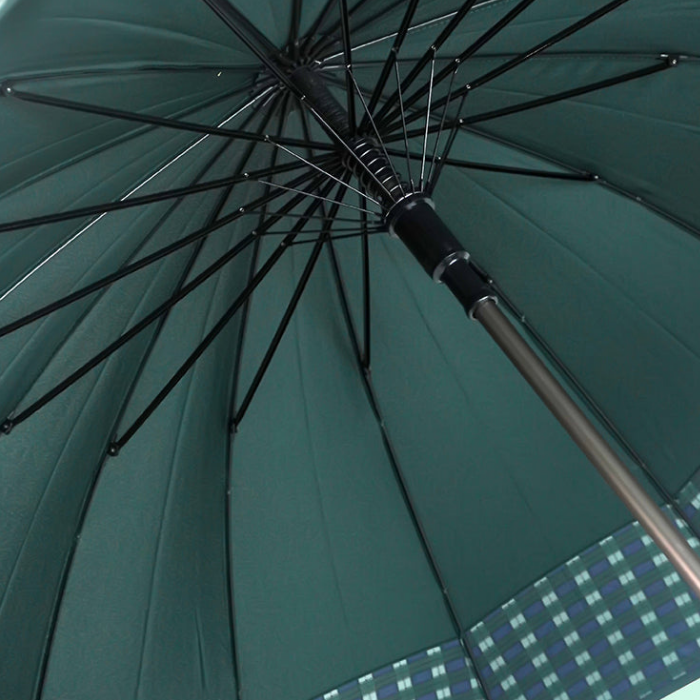 Bottle Green Checks Large Canopy Size Umbrella for Adults