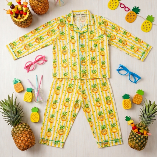 Pineapple Peekaboo Full Sleeves Nightsuit