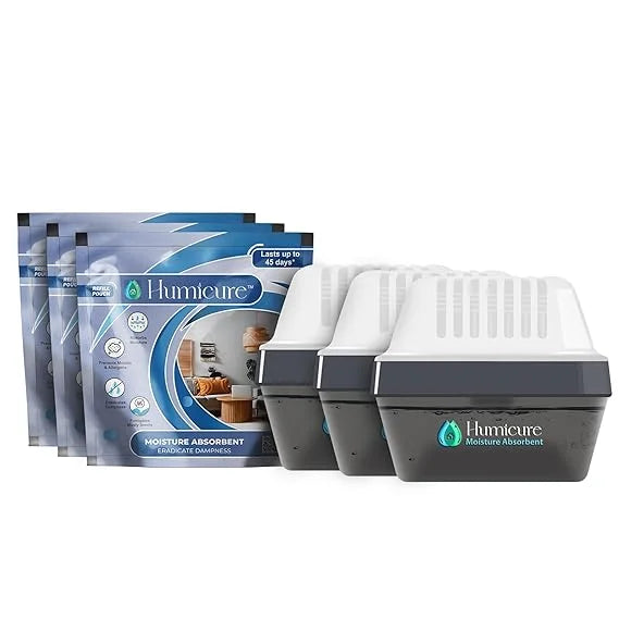 Humicure Reusable Moisture Absorber Box with Refill Pouch Reusable Box Kit 3
