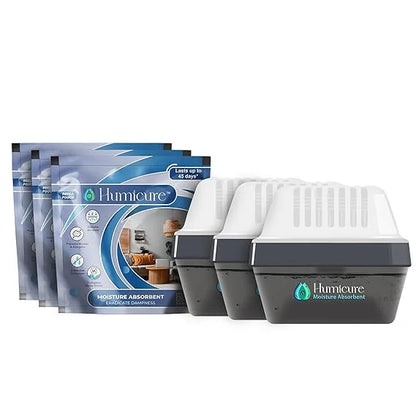Humicure Reusable Moisture Absorber Box with Refill Pouch Reusable Box Kit 3