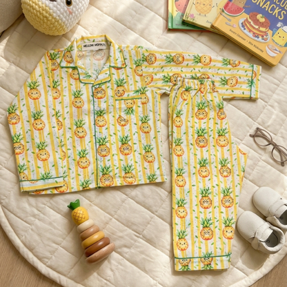 Pineapple Peekaboo Full Sleeves Nightsuit