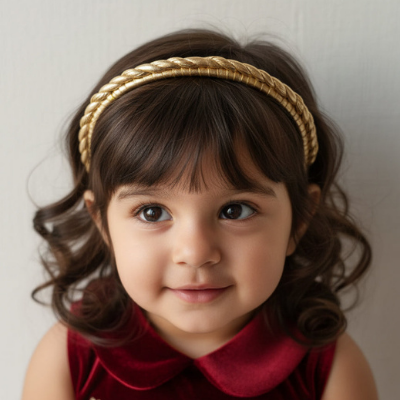 Choko Gold Braided Metallic Hairband for Girls | Party & Occasion Headband