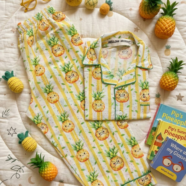 Pineapple Peekaboo Full Sleeves Nightsuit
