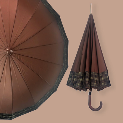 Brown Checks Large Canopy Size Umbrella for Adults