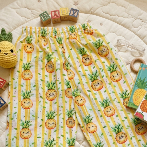Pineapple Peekaboo Full Sleeves Nightsuit