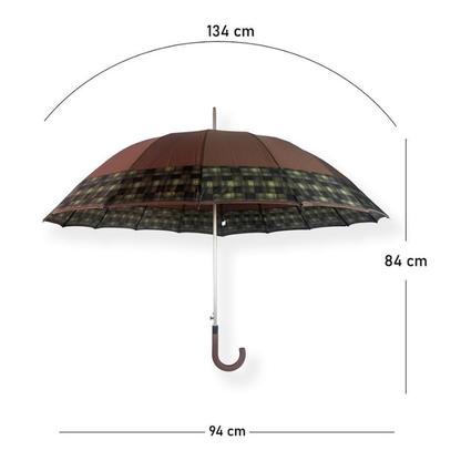 Brown Checks Large Canopy Size Umbrella for Adults