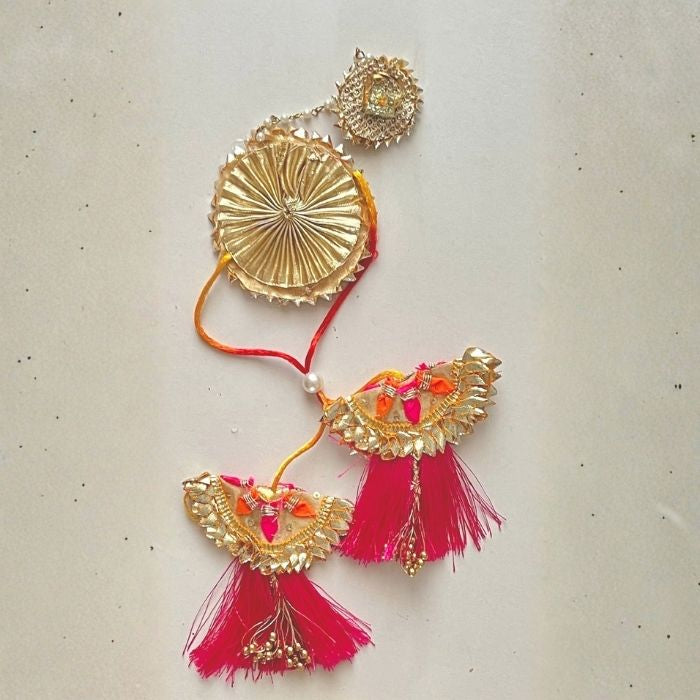 Gulshan Gota Patti Rakhi and Lumba Haathphool Set