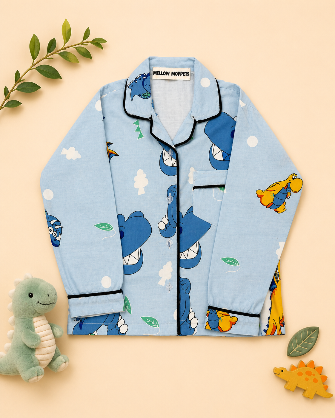 Blue Dinosaur Night Suit