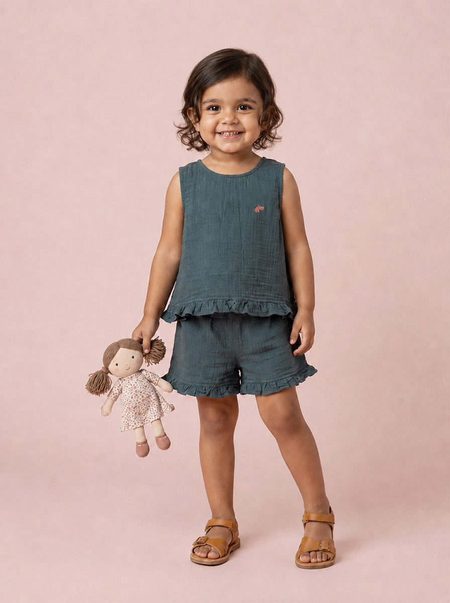 The Check This Out Coord Set for Girls (Blue)