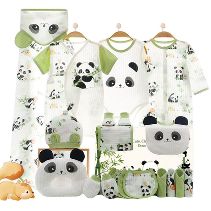 21 pcs Green Big Panda Newborn Baby Girl/ Boy Gift Box, all season wear Hamper, (0 - 12 months)
