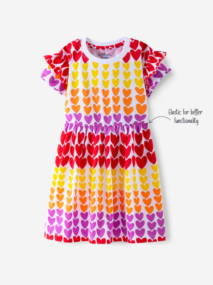 Love in Bloom: Premium Ruffle Sleeve Dress