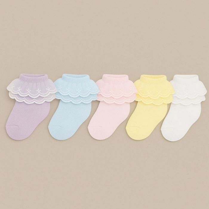 Frilly Party Lace Socks - Pack of 5