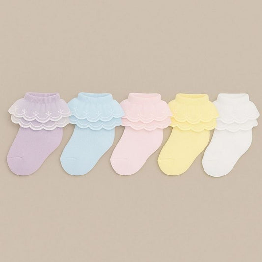 Frilly Party Lace Socks - Pack of 5