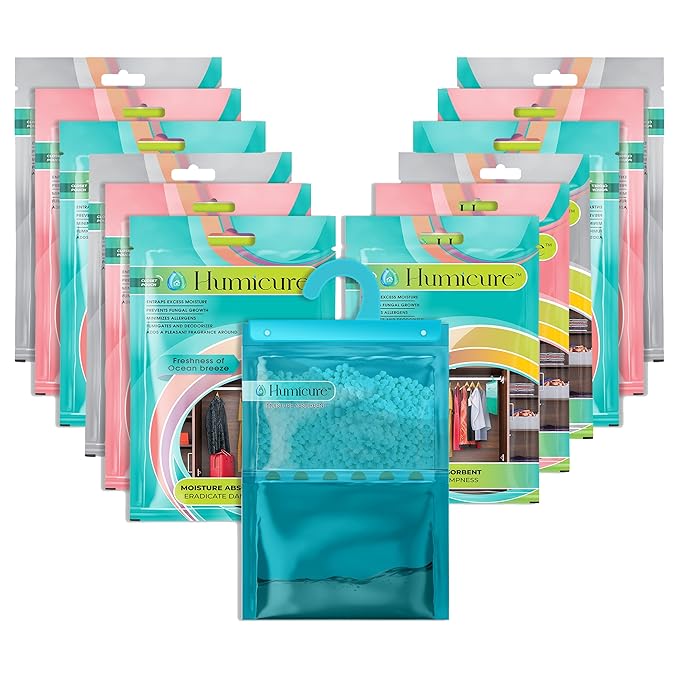 Humicure Moisture Absorber Hanging Bags - 400g / 1L Charcoal 12