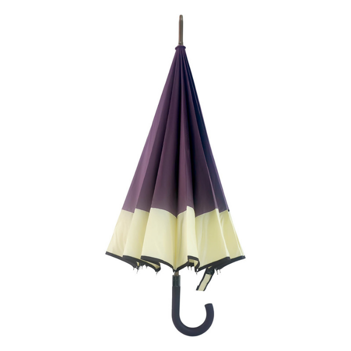 Chocolate Brown with Cream Border Large Canopy Size Umbrella for Adults