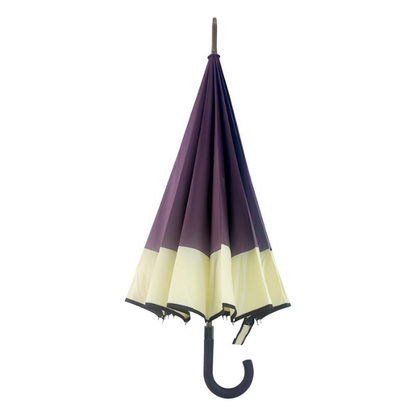 Chocolate Brown with Cream Border Large Canopy Size Umbrella for Adults