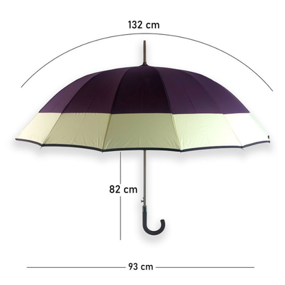 Chocolate Brown with Cream Border Large Canopy Size Umbrella for Adults