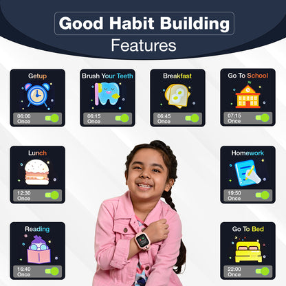 Sekyo Carepal Pro 4G Calling Smartwatch for Kids (Boys & Girls) | Video Call, GPS Tracker, SOS Emergency, Safe Zone Alert, Family Chat | SIM Support | App Control, Habit Coach, Math Games, Pedometer