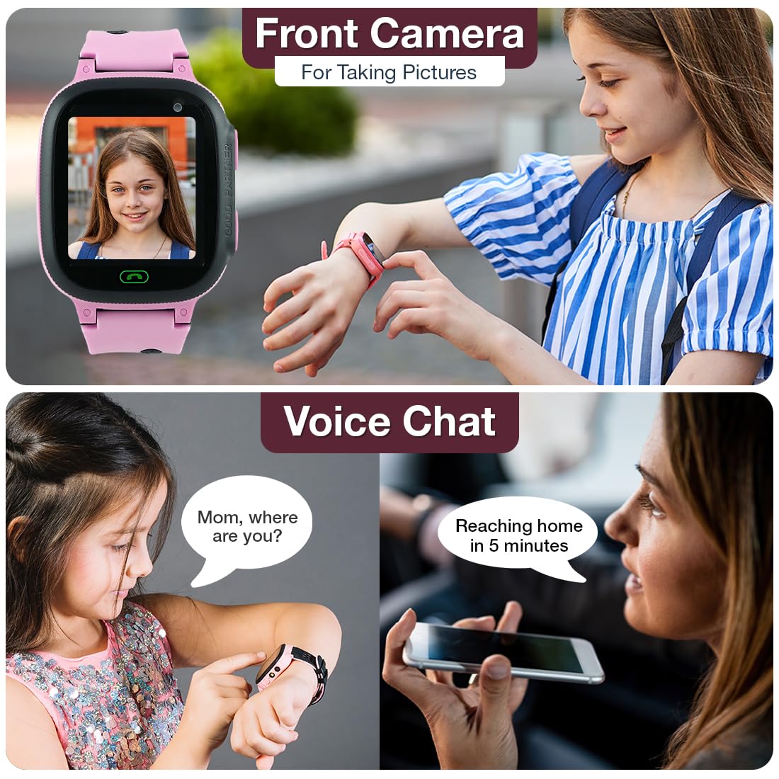 Sekyo S2 Pro Kids Smartwatch with Calling | GPS Location Tracking, SOS Alert, Camera, Safe Zone & Family Chat | 4G/5G SIM Support | App-Controlled | Long Battery Life