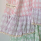 Pocketful of Sunsets dress in rhombus block print