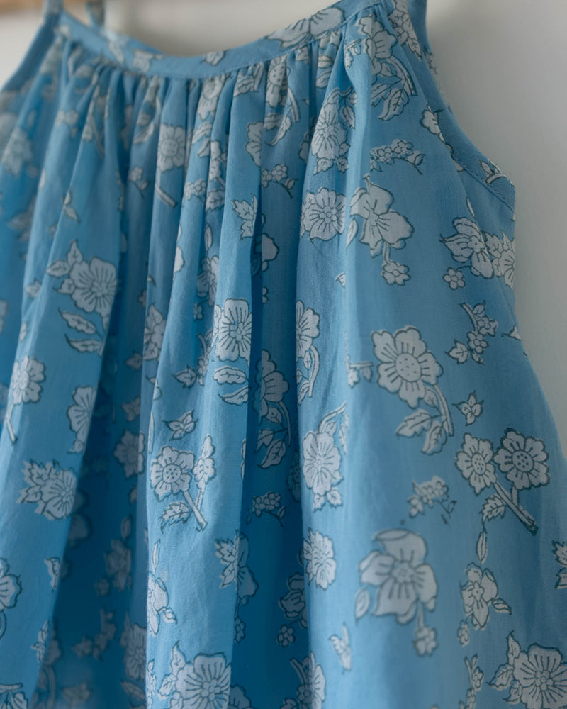 Blossom powder blue spaghetti top shorts set