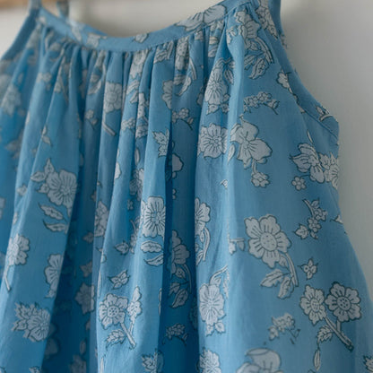 Blossom powder blue spaghetti top shorts set