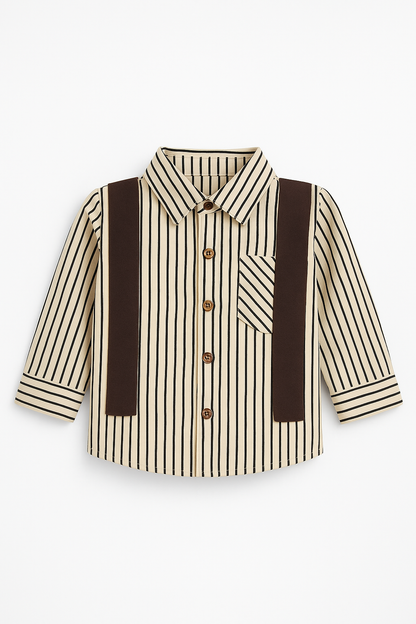 Full Sleeves Striped Shirt and Jeans Set