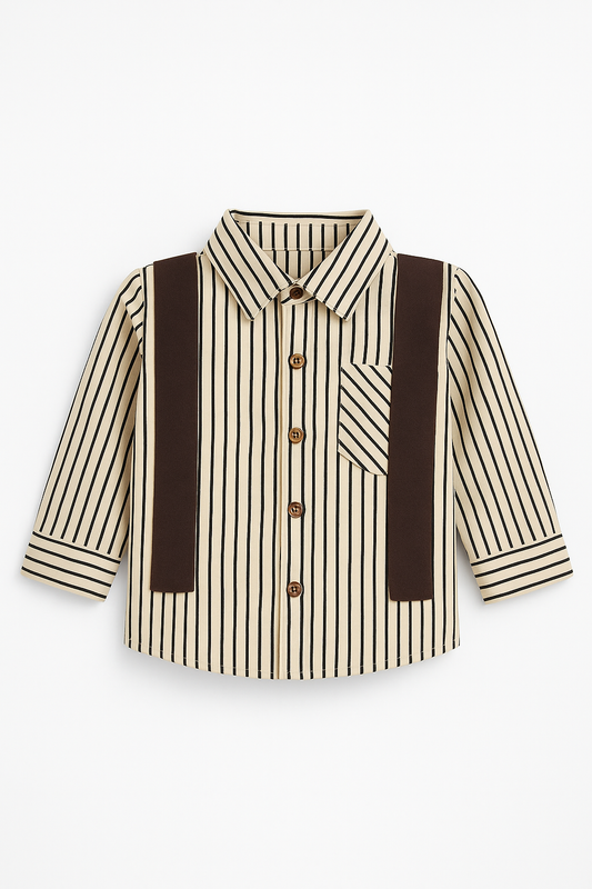Full Sleeves Striped Shirt and Jeans Set