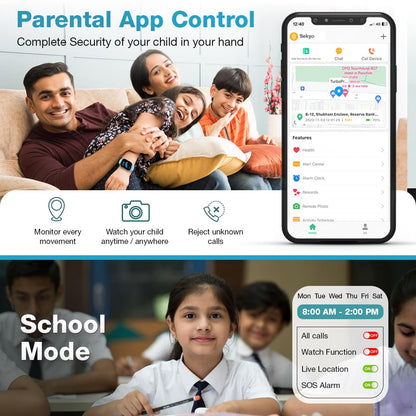 Sekyo Magic Pro Kids Smartwatch with Calling | Live & Accurate GPS Tracking, Video Call, SOS Alert, Route History, Pedometer & Games | 4G/5G SIM Support | Parent App & Habit Coach | Boys & Girls