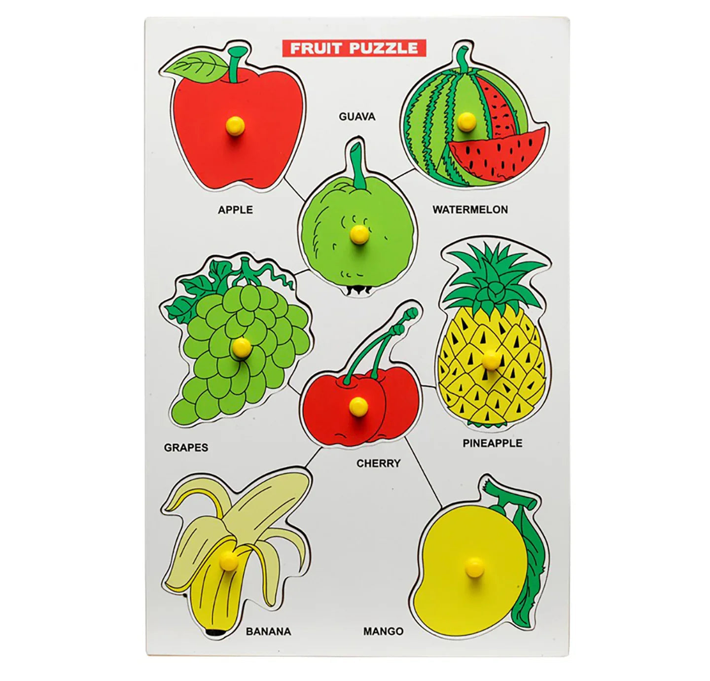 Wooden Peg Fruit and Vegetables Puzzle Combo