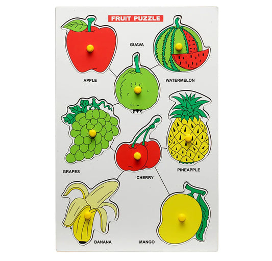 Wooden Peg Fruit and Vegetables Puzzle Combo