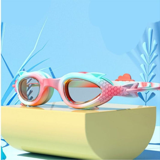 Pink & Mint Fishtail Designed Frame, Anti-Fog UV Protection Leakproof Design Swim Goggles for Kids, 3 years - 8 years