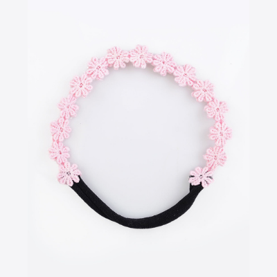 Choko Floral Lace Beaded Hair Band - Pretty in - Pink with Cream and White Pearls