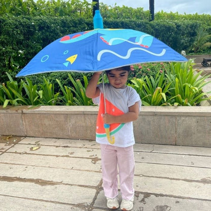 Splashing Dino theme, Canopy Shape Umbrella for Kids, 2-6Years.