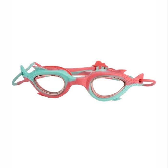 Pink & Mint Fishtail Designed Frame, Anti-Fog UV Protection Leakproof Design Swim Goggles for Kids, 3 years - 8 years