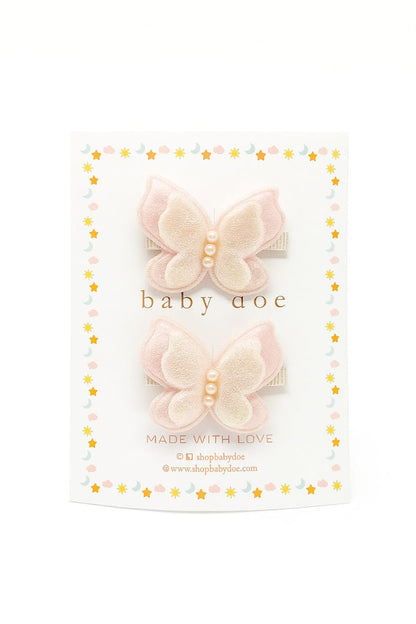 Butterfly Hair Clips Pink for kids