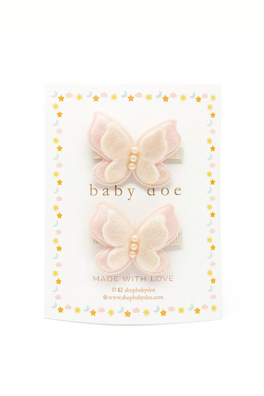 Butterfly Hair Clips Pink for kids