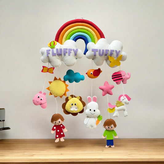 Rainbow Sibling Wall Hanging for kids