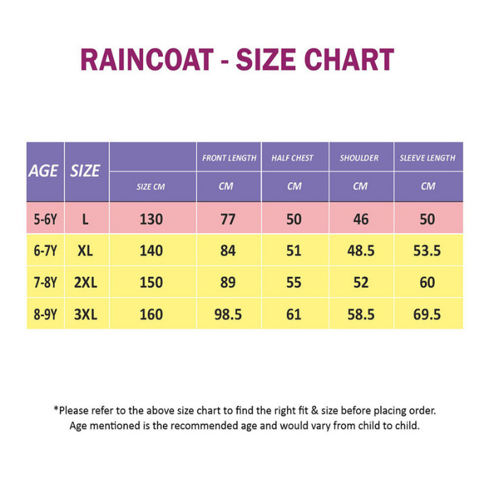Cream Animal Print Knee Length Raincoat for Kids & Teens