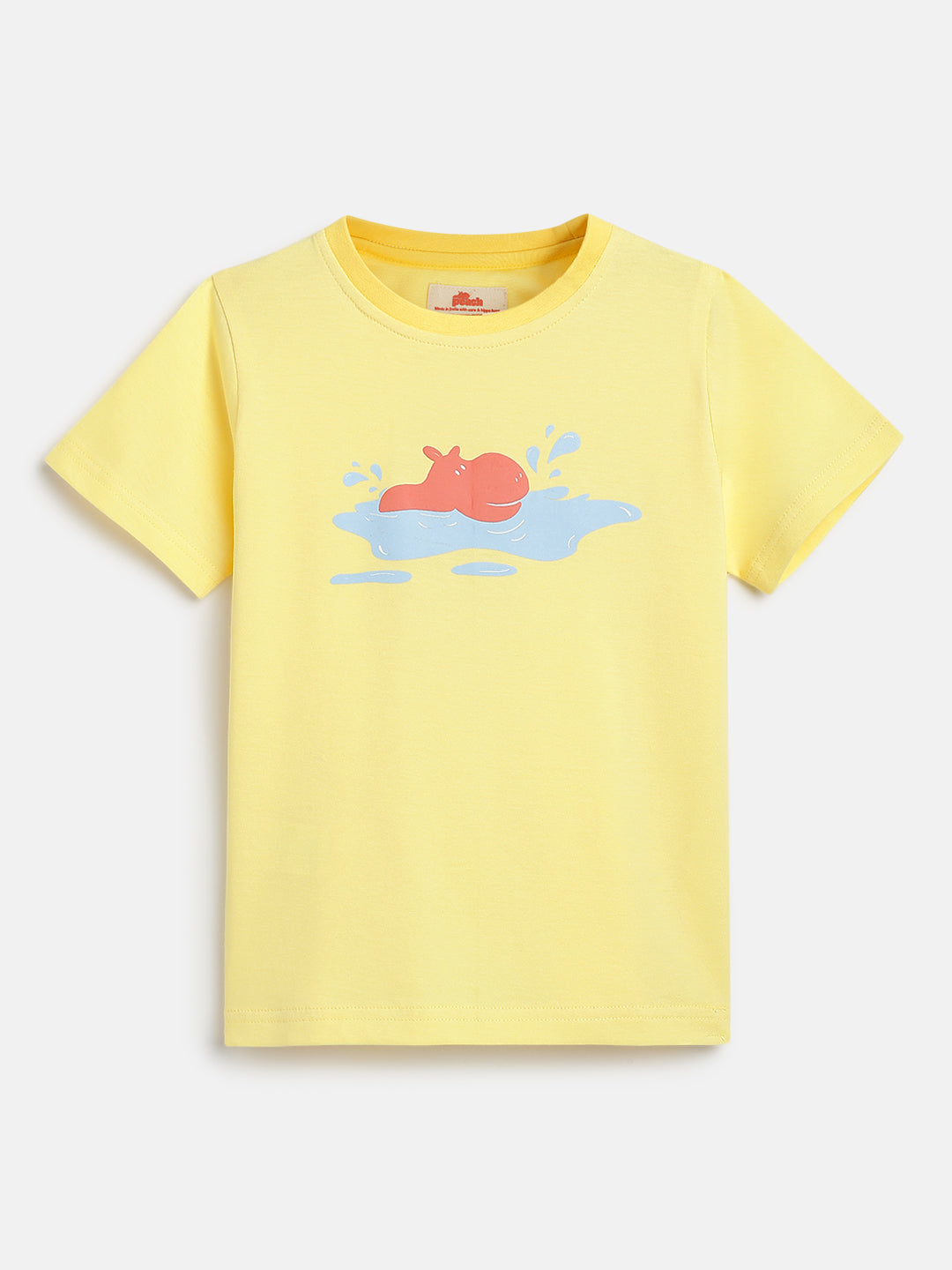 Puffy Peach The Hippo T-shirt in Yellow For Girls