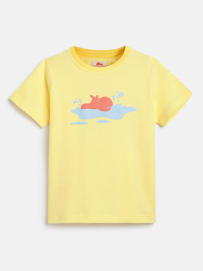 Puffy Peach The Hippo T-shirt in Yellow For Girls
