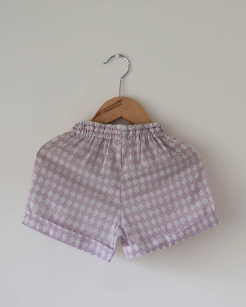 Shared Secrets co-ord in lilac rhombus
