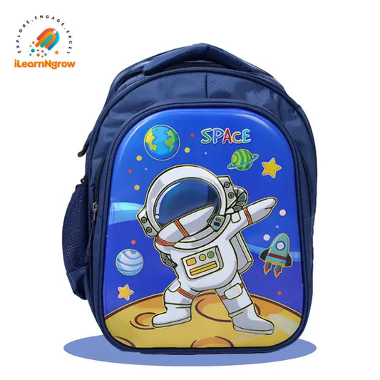 Astronaut Space School Bag for Kids – Blue & Red Lightweight Shoulder Bag for Boys & Girls