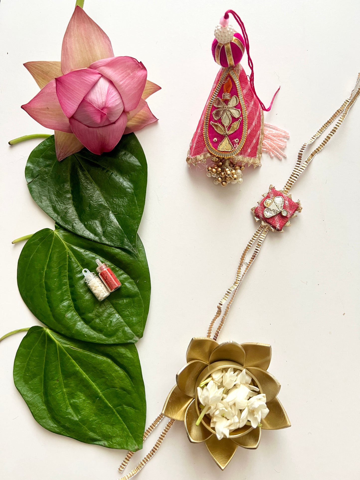 Bahaar Gota Patti Rakhi and Lumba Set