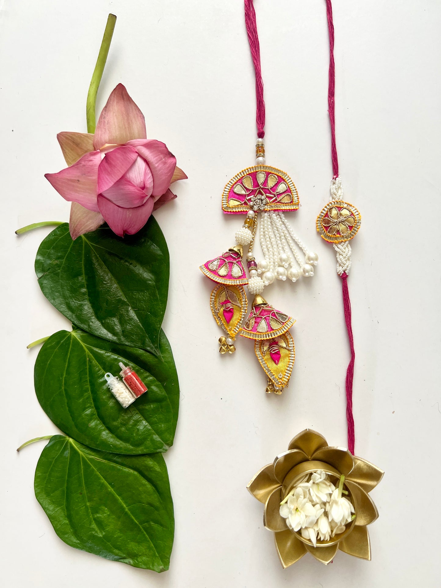 Barkat Gota Patti Rakhi and Lumba Set