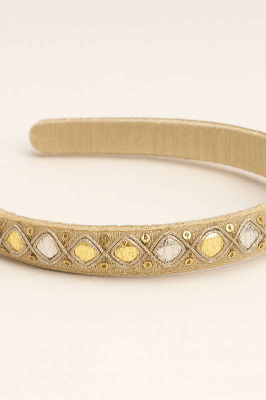 Choko Embroidered Work Hair Band for Girls with Soft Base for Festive Wear