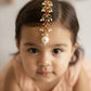 Choko Girls Red Floral Ruby Stone Pearl Drop Maang Tikka